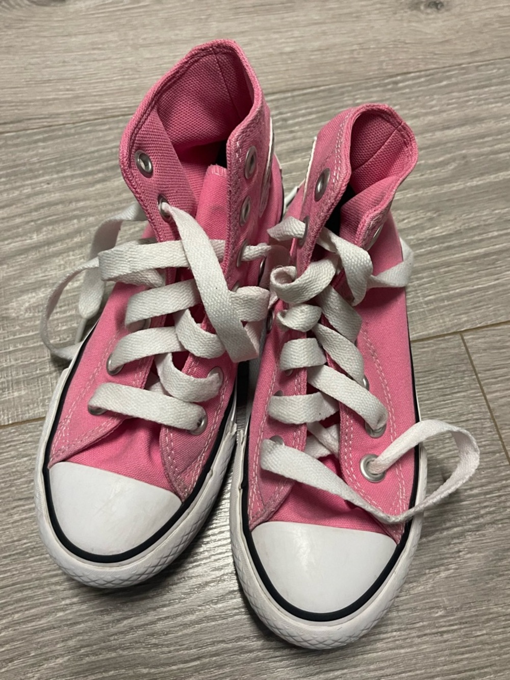 Girls Pink Hi-Top Converse